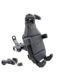 HJG Shockproof Mobile Holder Jaw Grip with Damper and Zero Vibration for Motorcycle Anti-Shake Anti-Theft
