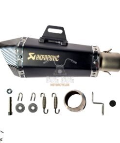 Akrapovic Exhaust with DB Killer for Bajaj, TVS, KTM, Suzuki, Yamaha, Hero Black with Carbon Fibre Cap