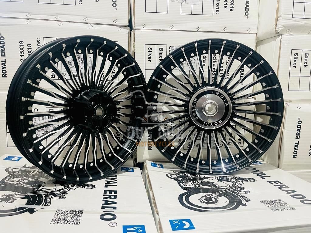 30 Spoke Alloys Wheels for Royal Enfield Classic Reborn – Black Silver ...