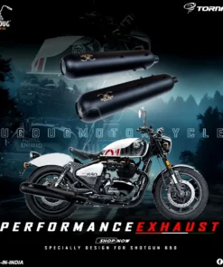 Dug Dug TORNADO Performance Exhaust SS-304 with dB Killer for Shotgun 650 - Black