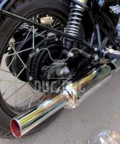 Mini Punjab Choti Dholki Short Bottle Empty Free Flow Exhaust Silencer for Classic Reborn Bullet 350 and Meteor 350 (1)_001
