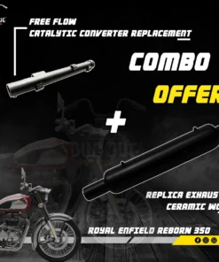 Black Replica Exhaust Ceramic Wool for Classic 350 Reborn and Catalytic Converter Replacement Free Flow for Classic 350 Reborn