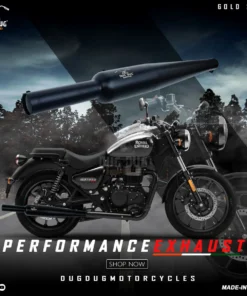 Dug Dug Goldstar Exhaust for Meteor 350 SS-304 with dB Killer - Black