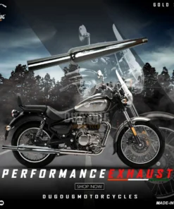 Dug Dug Goldstar Exhaust for Meteor 350 SS-304 with dB Killer - Glossy