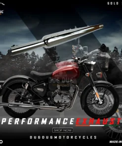 Dug Dug Goldstar Exhaust Classic Reborn 350 SS-304 with dB Killer - Glossy