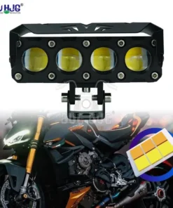 LIU HJG 4 Lens Fog Light 120W Future Eye Dual Beam | Super Bright White & Yellow LED Fog Lights for Bikes, Cars & Royal Enfield | Waterproof High-Intensity Off-Road Auxiliary Lights (Pack of 2)