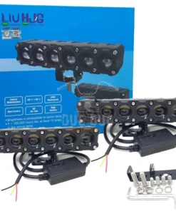 LIU HJG 6 Lens Fog Light 180W Future Eye Straight Bar Dual Beam | Waterproof LED Fog Light for Bikes, Cars, Royal Enfield | High-Performance 180W Fog Light (Pack of 2)