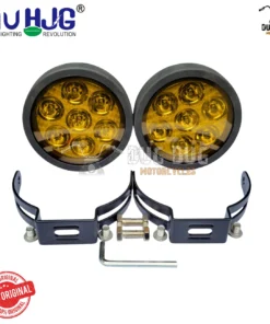 LIU HJG Fog Lights 140W | 7 LED Dual Beam Motorcycle LED Fog Lights with Yellow Cover | Super Bright Waterproof Auxiliary Lights
