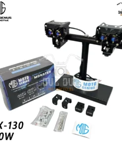 Moto genius JX-130 2 LED 40 Watts LED Fog Light for all Motorcycles Dual Beam, White Yellow (Pack of 2)