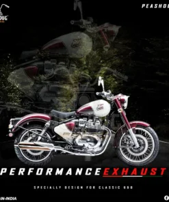Dug Dug Bomber Exhaust for Royal Enfield Classic 650 | SS-304 | Soothing Bass Sound | Rust-Free with Removable dB Killer