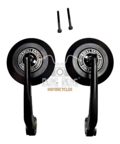 Bar End Mirror Round Since 1901 for Royal Enfield All Models - Black (1)