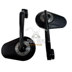 Oval Bar End Mirror Round Since 1901 for Royal Enfield All Models - Black