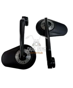 Oval Bar End Mirror Round Since 1901 for Royal Enfield All Models - Black