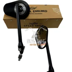 Yoke Fitting Mirrors Oval For Royal Enfield all Models Since 1901 - Black