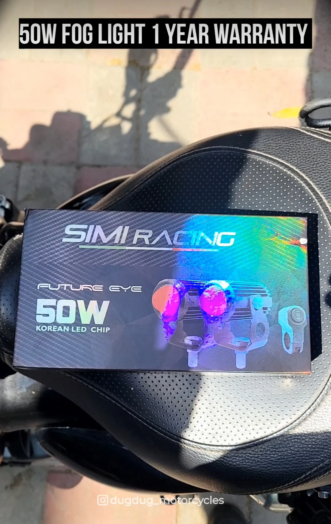 SIMI Racing 50W Korean Chip LED Fog Light with Devil Eye DRL White & Yellow Flashing Universal Motorcycle & Car Auxiliary Light Switch Included (2)