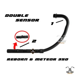 Meteor 350 Black C Bend Pipe Double Sensor exhaust pipe