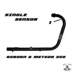 Meteor 350 Black L Bend Pipe Single Sensor exhaust pipe