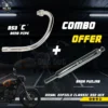 BS3 BS4 C Bend Pipe and Big Punjab Combo for Royal Enfield Classic 350 and Standard 350
