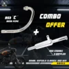 BS3 BS4 C Bend Pipe and HKK Indori 3 Baffles Combo for Royal Enfield Classic 350 and Standard 350