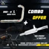 BS3 BS4 L Bend Pipe and HKK Indori 3 Baffles Exhaust Combo for Royal Enfield Classic 350 and Standard 350