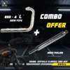 BS3 BS4 L Bend Pipe and Long Punjab Exhaust Combo for Royal Enfield Classic 350 and Standard 350