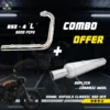 BS3 BS4 L Bend Pipe and Replica Exhaust Ceramic Wool Combo for Royal Enfield Classic 350 and Standard 350