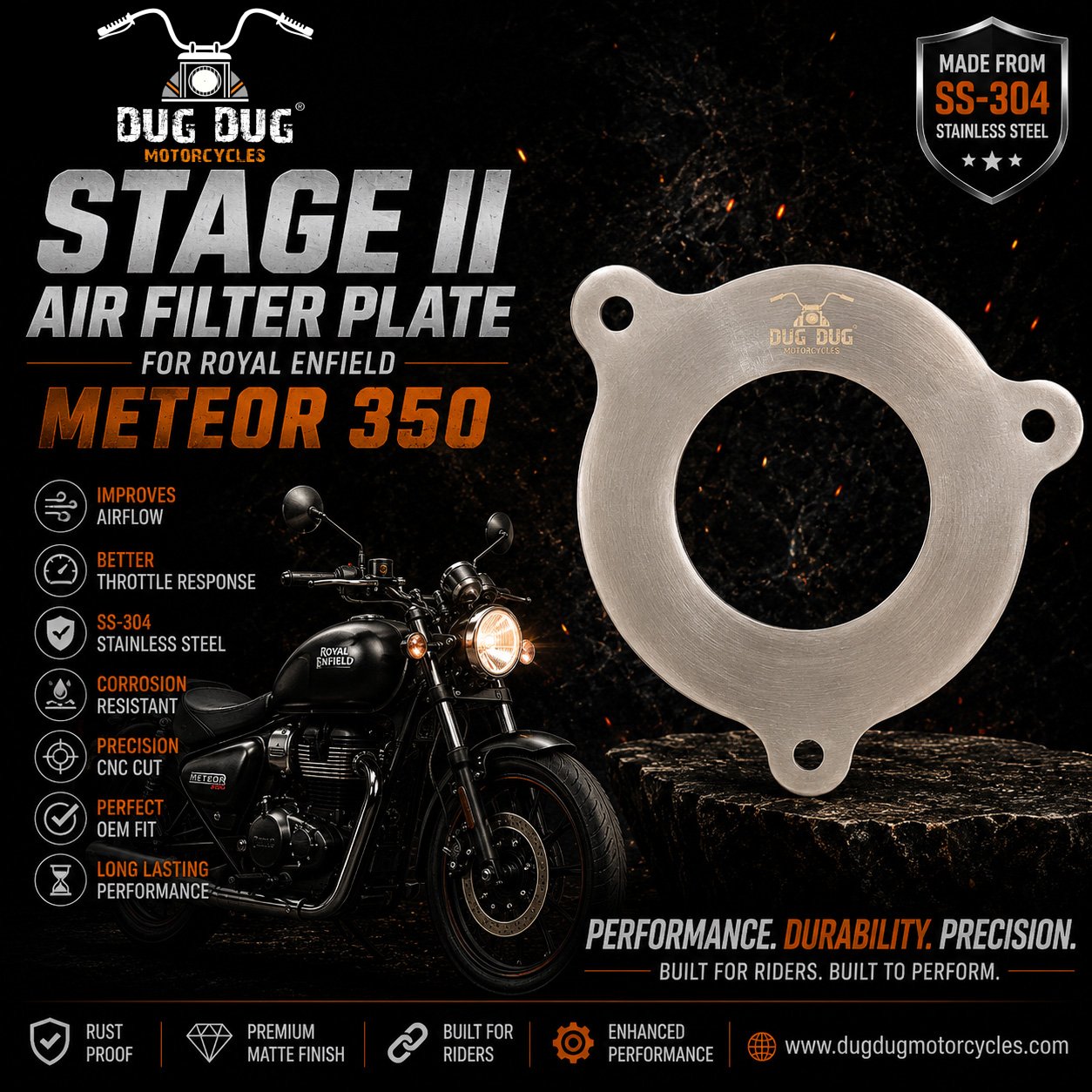 Stage 2 Air Filter Plate Meteor 350