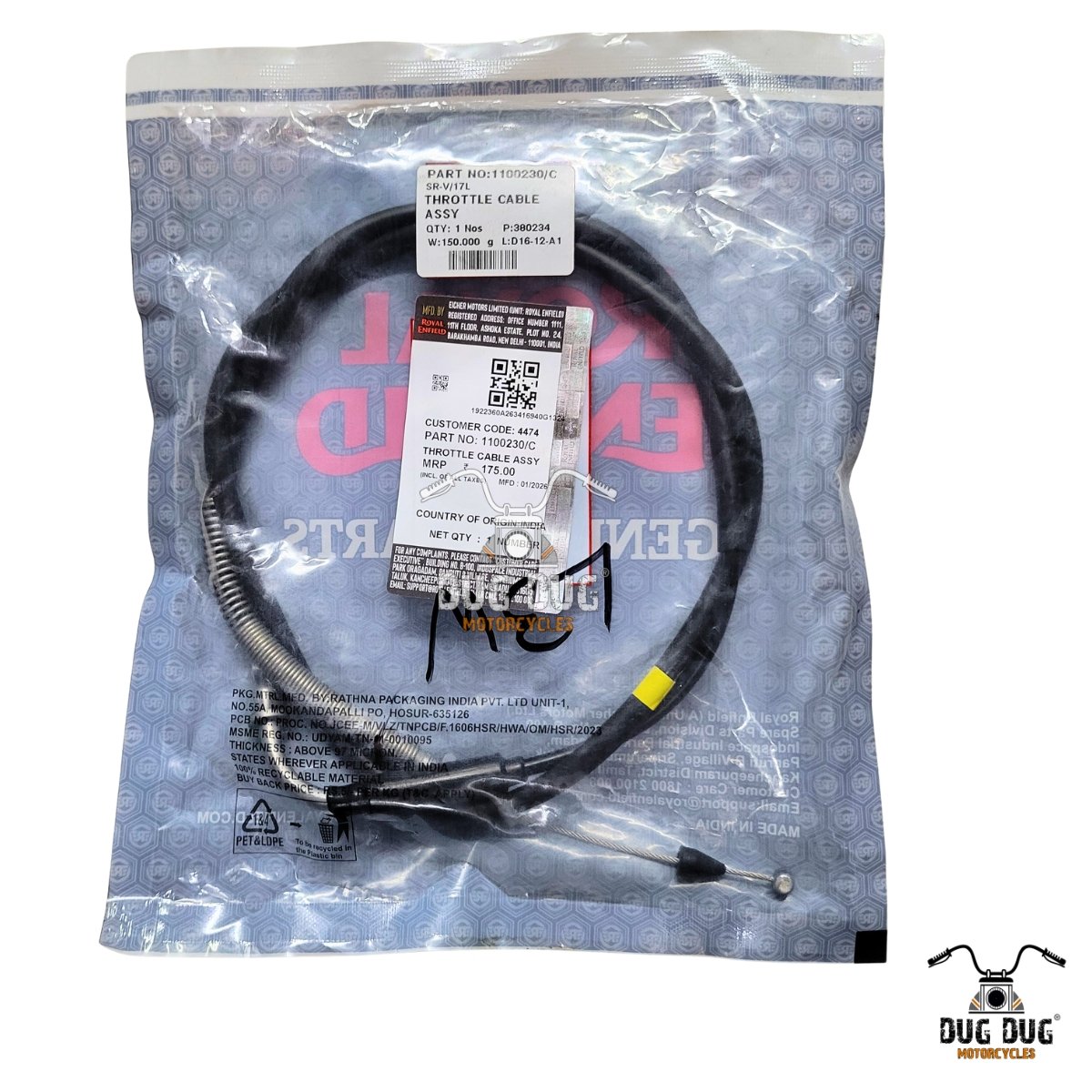 throttle cable assembly Meteor 350 1100230C