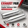 Astral Exhaust for Royal Enfield Super Meteor 650 in Mirror Polish Finish