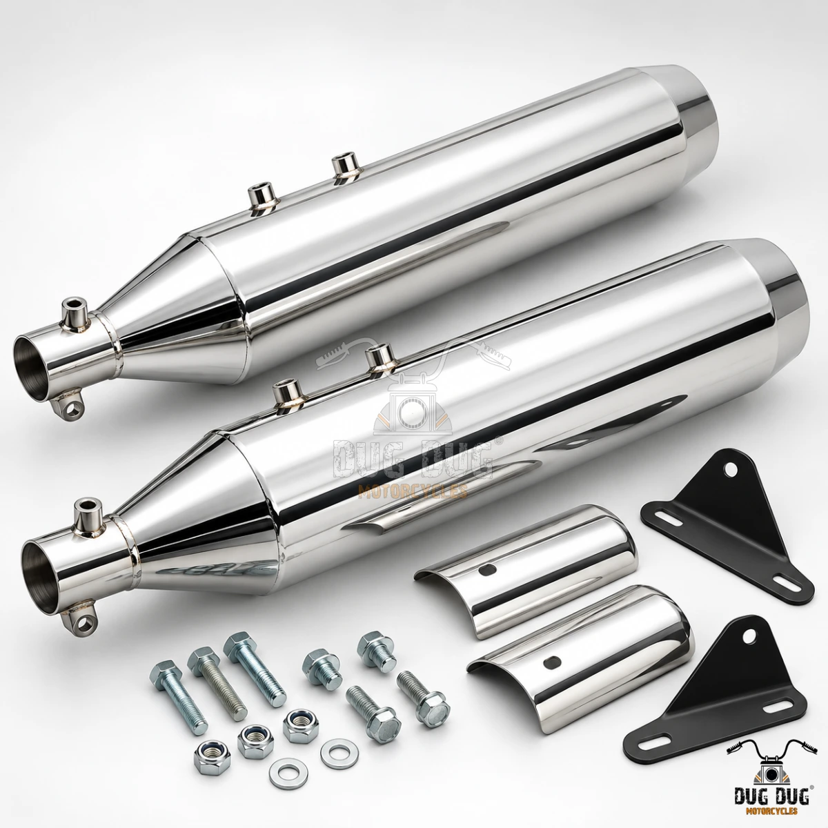 Astral Exhaust for Royal Enfield Super Meteor 650 with Mounting Hardware and Heat Shields