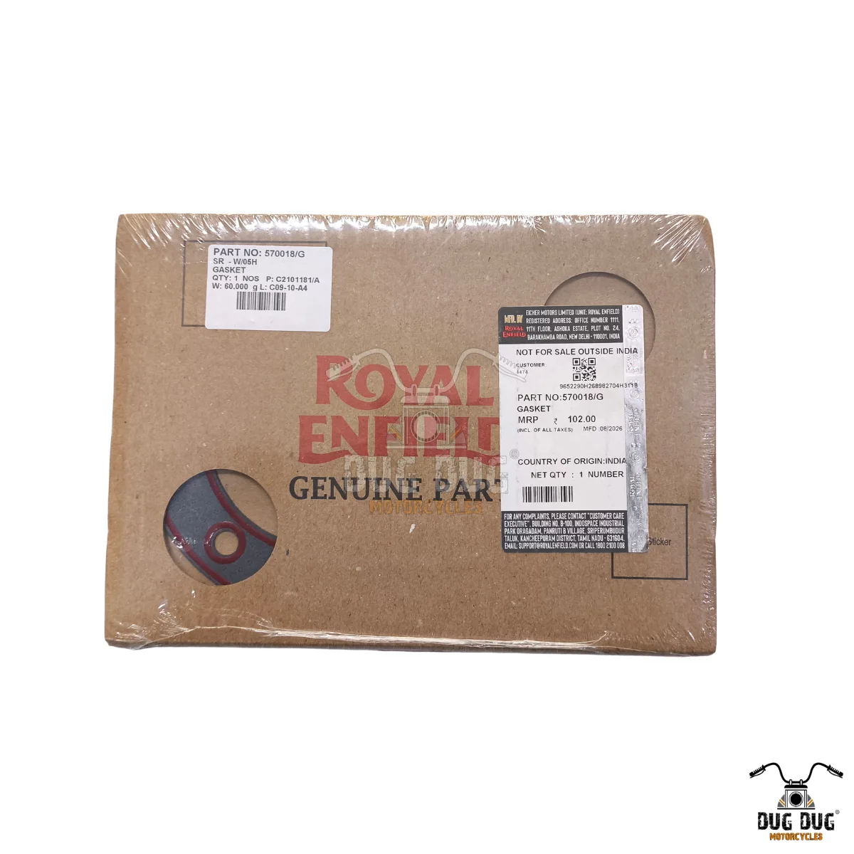 Royal Enfield 570018/G Genuine Cylinder Gasket – Crankcase to Cylinder Barrel for Classic 350, Bullet Standard 350, Electra 350 & Thunderbird 350 - Image 2