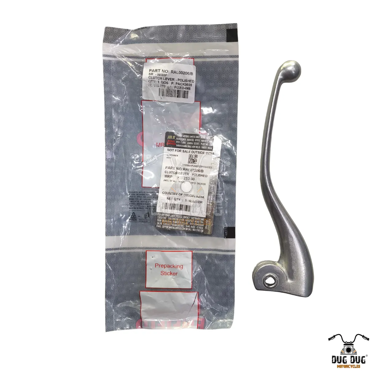 Royal Enfield Clutch Lever for Hunter 350 with genuine parts packaging